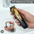 thumbnail image 7 of Hatteker 7-in-1 Men's Grooming Kit, Hair Clipper, Beard Trmmer, Cordless Waterproof Trimmer with Nose Ear Trimmer, Gold, 7 of 7