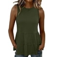 thumbnail image 2 of Yievot Peplum Tank Tops for Women Summer Cute Flowy Tunic Top Tiered Ruffle Hem Dressy Casual Sleeveless Shirts, 2 of 6