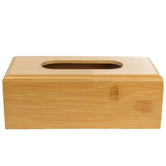 Bamboo Tissue Box Car Home Rectangle Shaped Tissue Container Towel Napkin Tissue