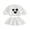White, variant on RUINIXCW Kids Girl Halloween Outfit Smiling Eyelashes Embroidery Long Sleeves Plush Sweatshirt and Mini Skirt 2 Pcs Set