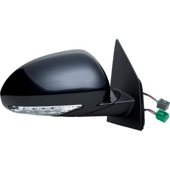 62103G - Fit System Passenger Side Mirror for 08-12 Buick Enclave, black PTM, w/ turn signal & memory, foldaway, Heated Power