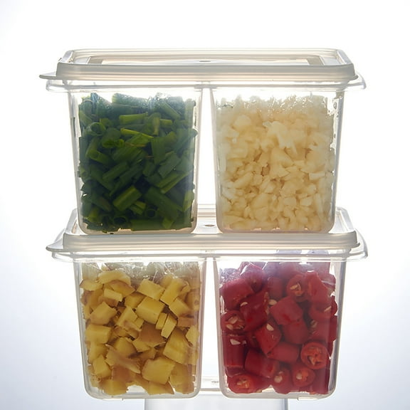 Cheers US 2Pcs Produce Saver Refrigerator Organizer Bins Reusable Plastic Food Storage Containers with Lids,Refrigerator Crisper Box Fresh Snacks Fruit Storage Box