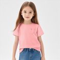 thumbnail image 2 of NOLDARES Girls Short Sleeve T Shirts Kids Summer Crewneck Tops Basic Tees(Pink,8-9 Years), 2 of 9