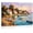 Frame-style, variant on Seascape Canvas Wall Art Sailboat Ocean Landscape Impressionist Oil Painting Coastal Harbor Town Pictures for Living Room Bedroom Office Home Decoration Artwork