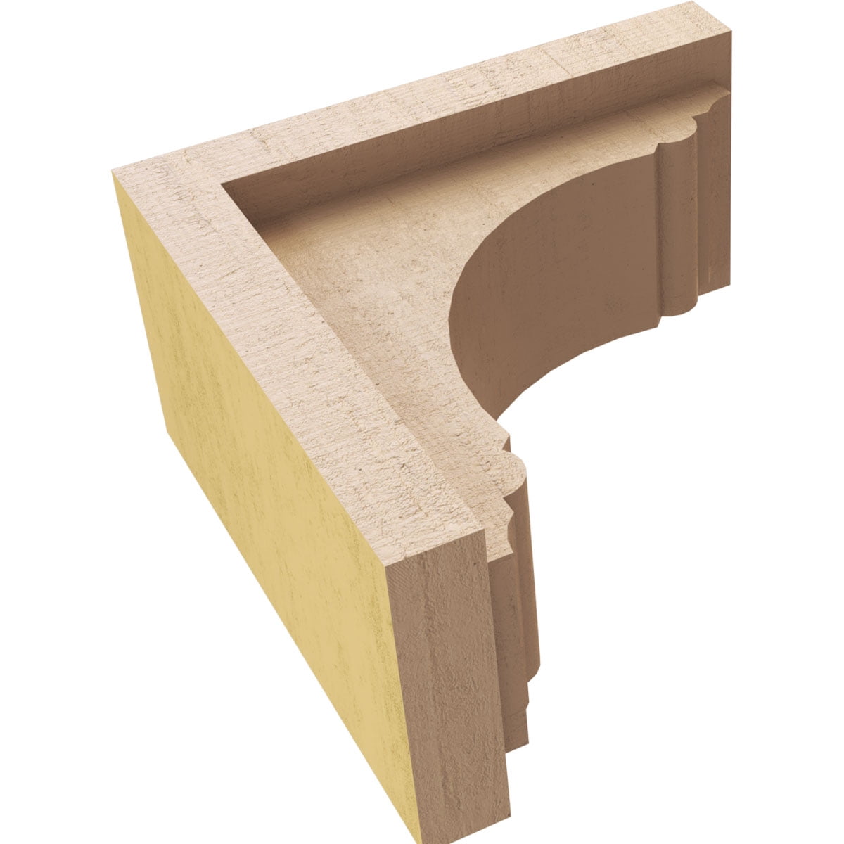3"W x 6"D x 6"H Classic Warren Rough Cedar Woodgrain TimberThane Corbel, Primed Tan