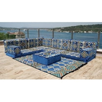 L Shaped Arabic Floor Sofa Set, Blue Floor Cushions, Patio Sofas, Terrace Sofa, Moroccan Sofas, Convertible Sofa Bed, Sleeper Sofa Bed