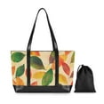 thumbnail image 7 of FORMRS Canvas Laptop Tote Bag for Women with 15.6" Computer Compartments Shoulder Handbag, Green Retro Autumn Leaves, 7 of 7