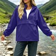 thumbnail image 6 of Trikvn Anorak Jacket Women Hooded Removable Half Zip Lightweight Pullover Windbreaker with Pockets Long Sleeve Loose Outdoor Rain Coat for Hiking, 6 of 9