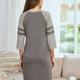 thumbnail image 4 of WBQ Women's Sleepshirt Soft Nightdress 3/4 Sleeve Night Shirt Round Neck Sleep Dress Loose Comfy Pajama S-XXL, 4 of 9