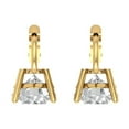 thumbnail image 4 of 4 Ct Round Cut Drop Dangle Clear Moissanite 14K Yellow Solid Solid Gold Everyday Dainty Earrings Lever Back, 4 of 7