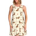 thumbnail image 1 of JUNZAN Robes d'Été Imprimé Teckel Cœur pour Femmes 2025, Robes Sans Manches Décontractées Col Rond avec Poches, 1 of 7