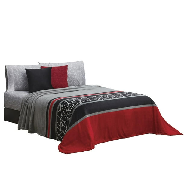 Cobertor Ligero Con Estampado Grafito King Size Suave gris Elefantito E26012