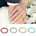 thumbnail image 4 of Anillo de bodas de silicona para mujer, banda elástica delgada y de cama, moderno, colorido, ajuste cómodo, seguro para la piel, tamaño 15,3 mm, 4 of 8