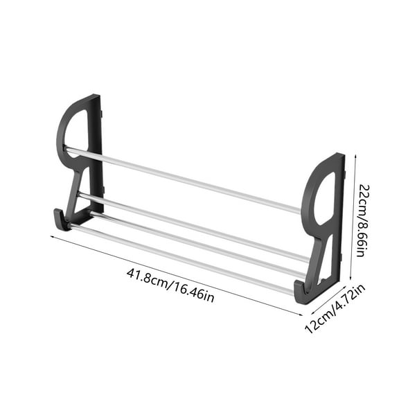 Qiweii Hanging Shoe Rack for RV,Wall Shoe Rack with Sticky Adhesive Strips Slim Shoe Organizer Holds 6 Pairs of Shoes Easy to Install No Drill