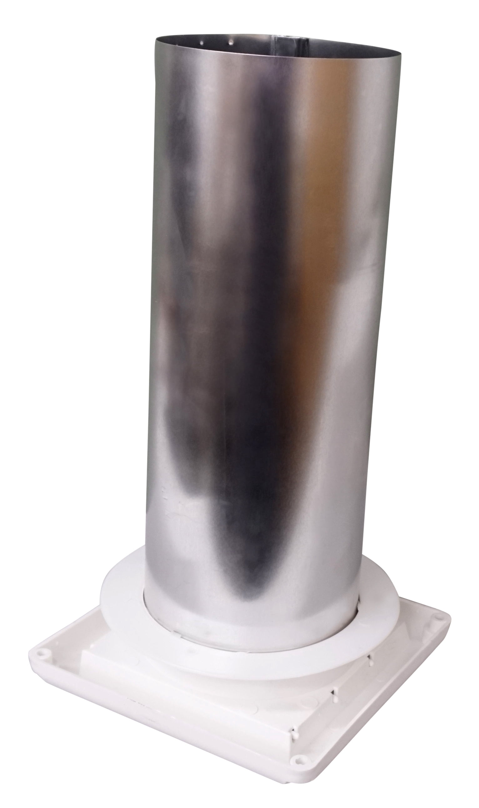 Deflect-O SVHAW4 Supurr-Vent 4" Louvered Dryer Vent Hood Kit White Pipe & Collar