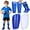 Blue, variant on Amaopus Soccer Shin Guards for Kids Youth, 3-in-1 Toddler Shin Pads Set with Sleeves and Long Soccer Socks for Age 3-6 Boys & Girls, Protective Lightweight Soccer Equipment for Playing Training, Pink
