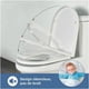 thumbnail image 2 of Asiento de inodoro con freno de caída, vasos para inodoro en color blanco, tapa de inodoro para baño, asiento de inodoro, 2 of 5