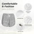 thumbnail image 4 of Balery GlitterSilver Pantalones cortos deportivos para mujer con forro y dos bolsillos, elásticos, para entrenamiento, gimnasio, yoga-X-Large, 4 of 7