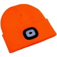 thumbnail image 6 of USB Rechargeable Knitted Beanie Hat With 4 LED Flashlight Winter Hat Headlamp Cap for Hunting Camping Unisex (Orange), 6 of 9