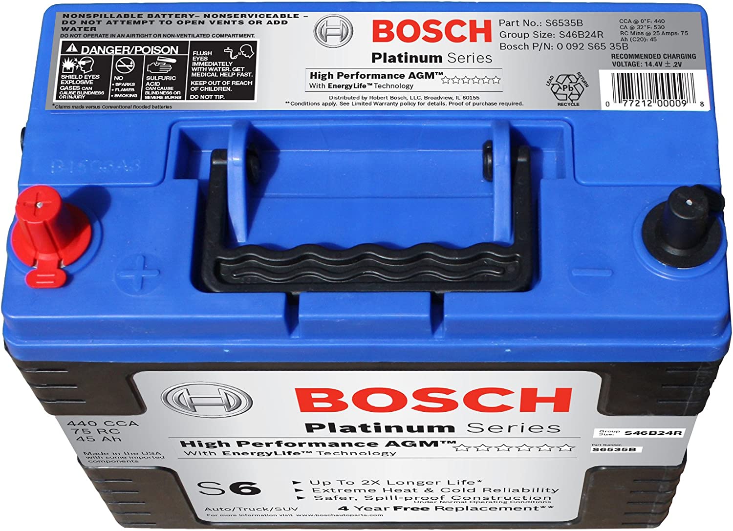 Bosch S6535B S6 Flat Plate AGM Battery - image 3 of 4