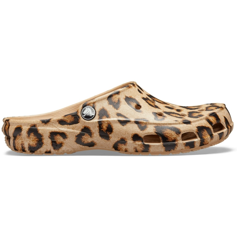 Leopard fuzzy crocs clearance