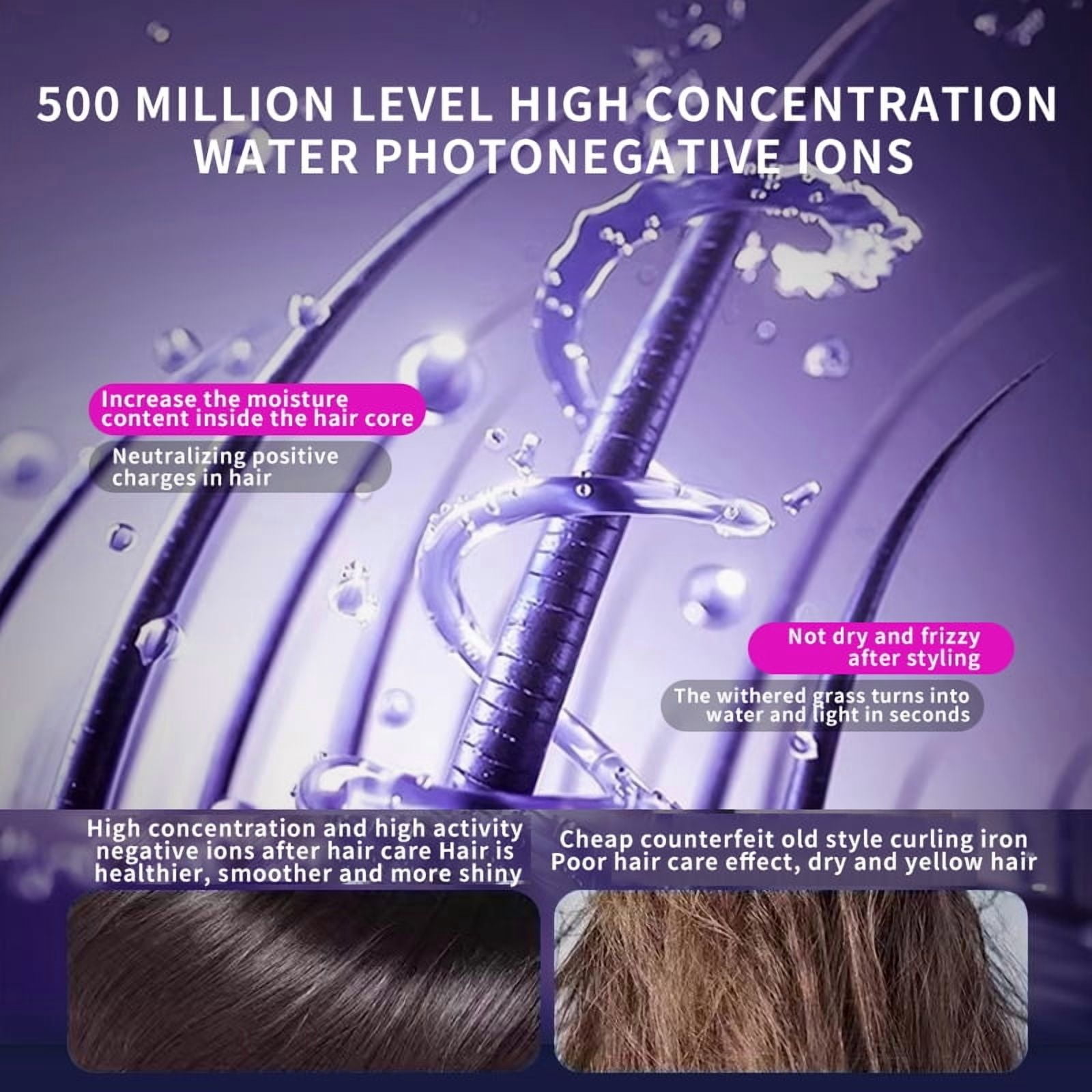 Hydrating Ionic Automatic Hair Curler, Auto-Rotating Curling Iron with 5 Temp Settings & Anti-Tangle Tech, Ceramic Hair Care Styler for Effortless, Frizz-Free Curls