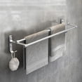 thumbnail image 2 of Toallero de mano para baño, soporte para toallas, soporte de pared sin taladro, barra de toalla de 40/50cm, barra doble de aluminio de 2 niveles, 2 of 7
