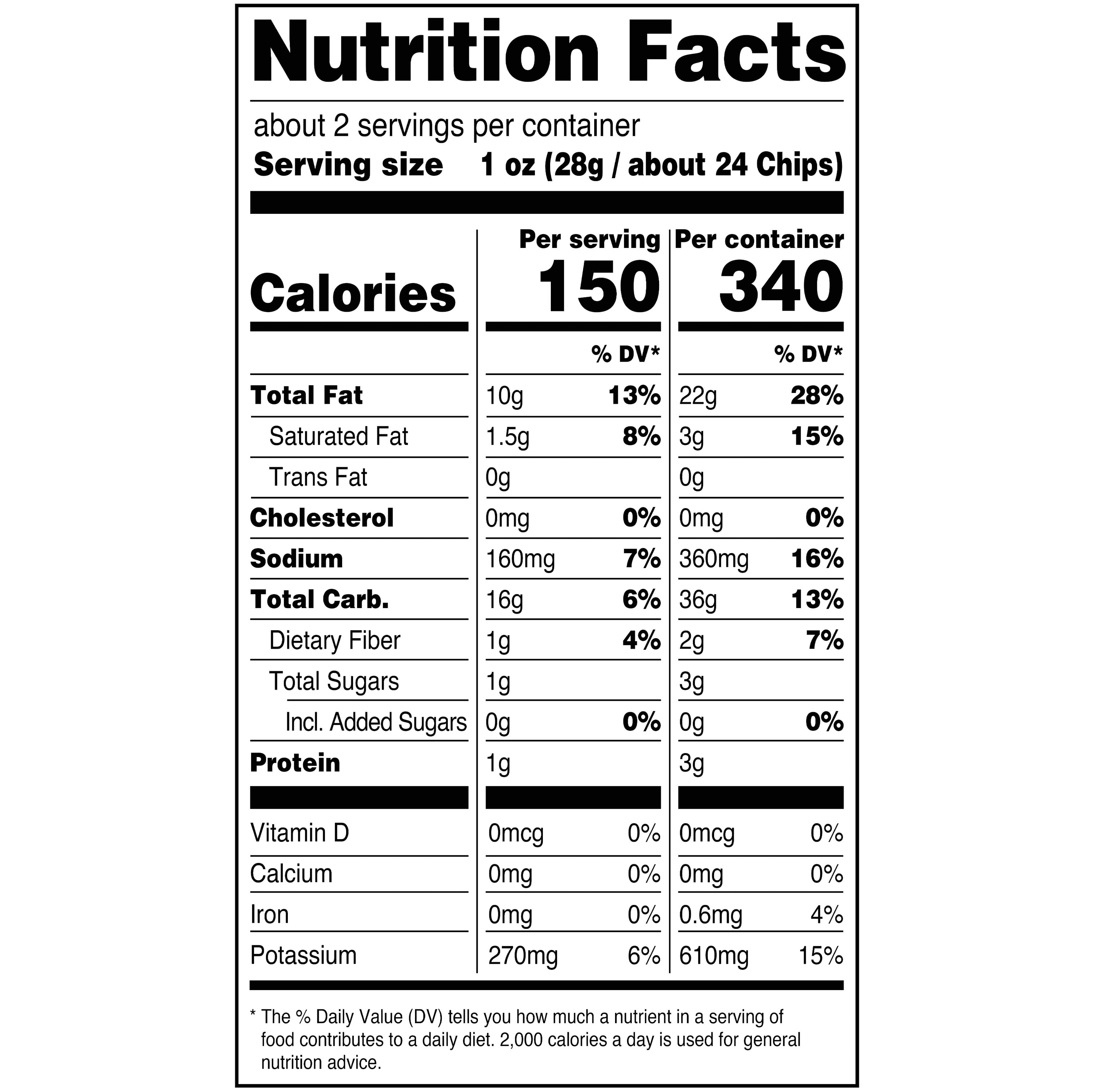 Great Value Sour Cream and Onion Chips, 2.25 oz Bag