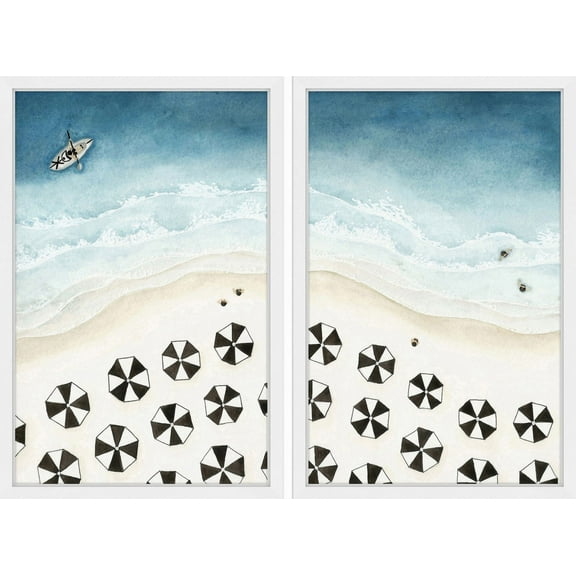 Marmont Hill Black Umbrellas Diptych by Dantell, 12" x 16"