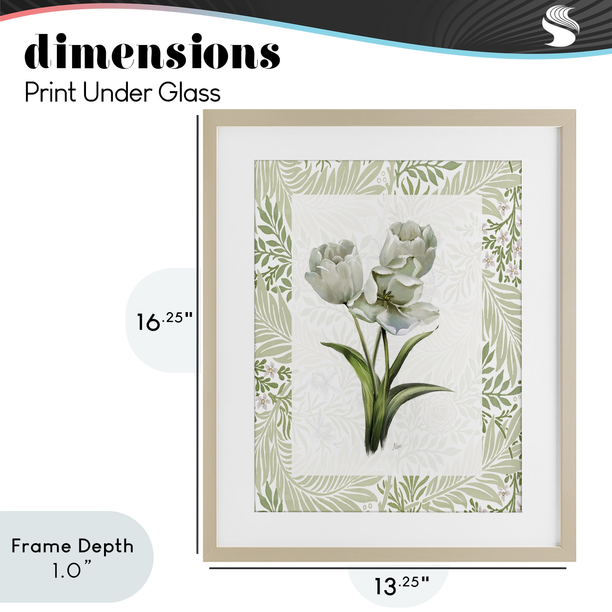Stupell Industries Fresh Spring Tulip Bouquet Birch Framed Print Under Glass, design by Nan