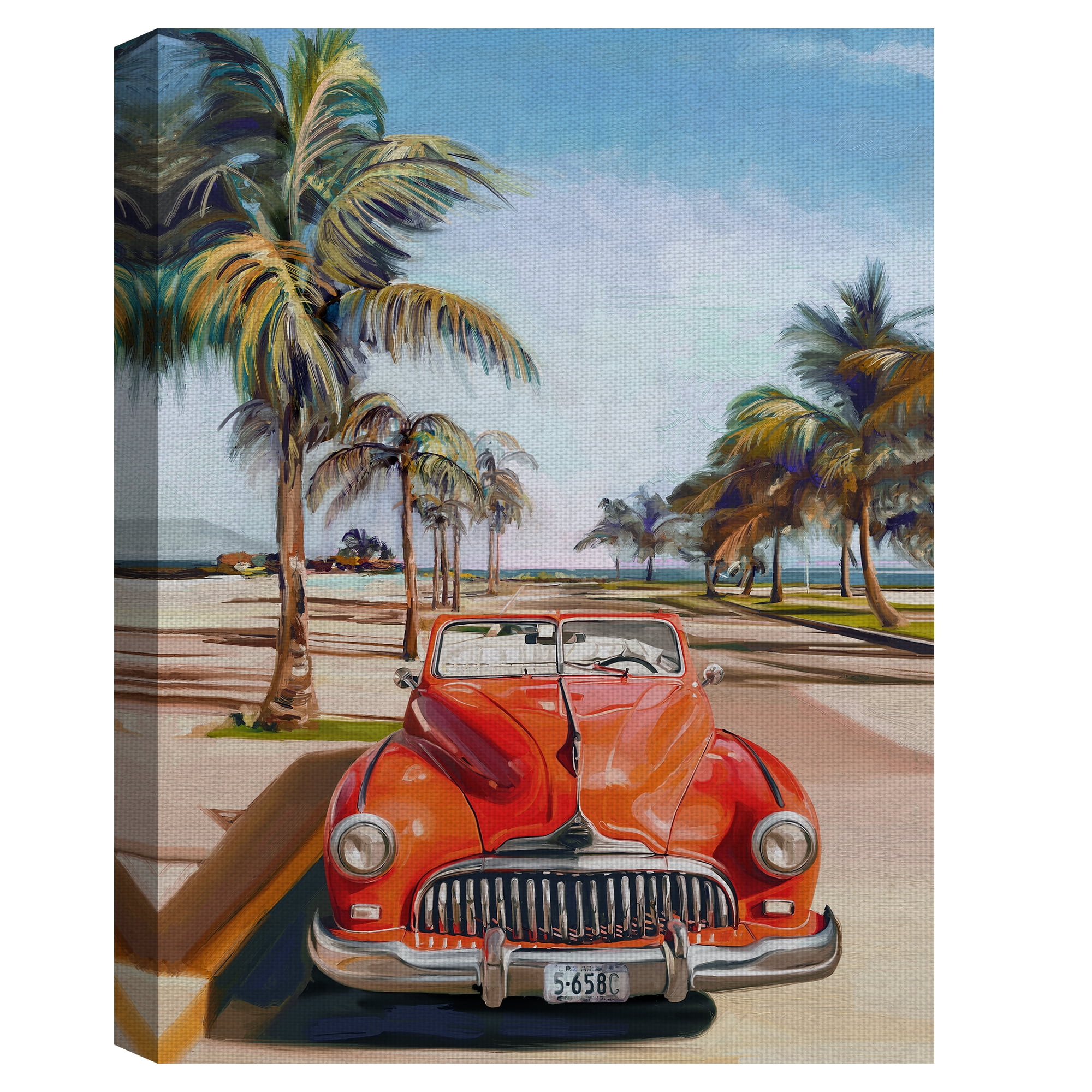 Fine Art Canvas Retro Beach Day I by Studio Arts Canvas Art Print