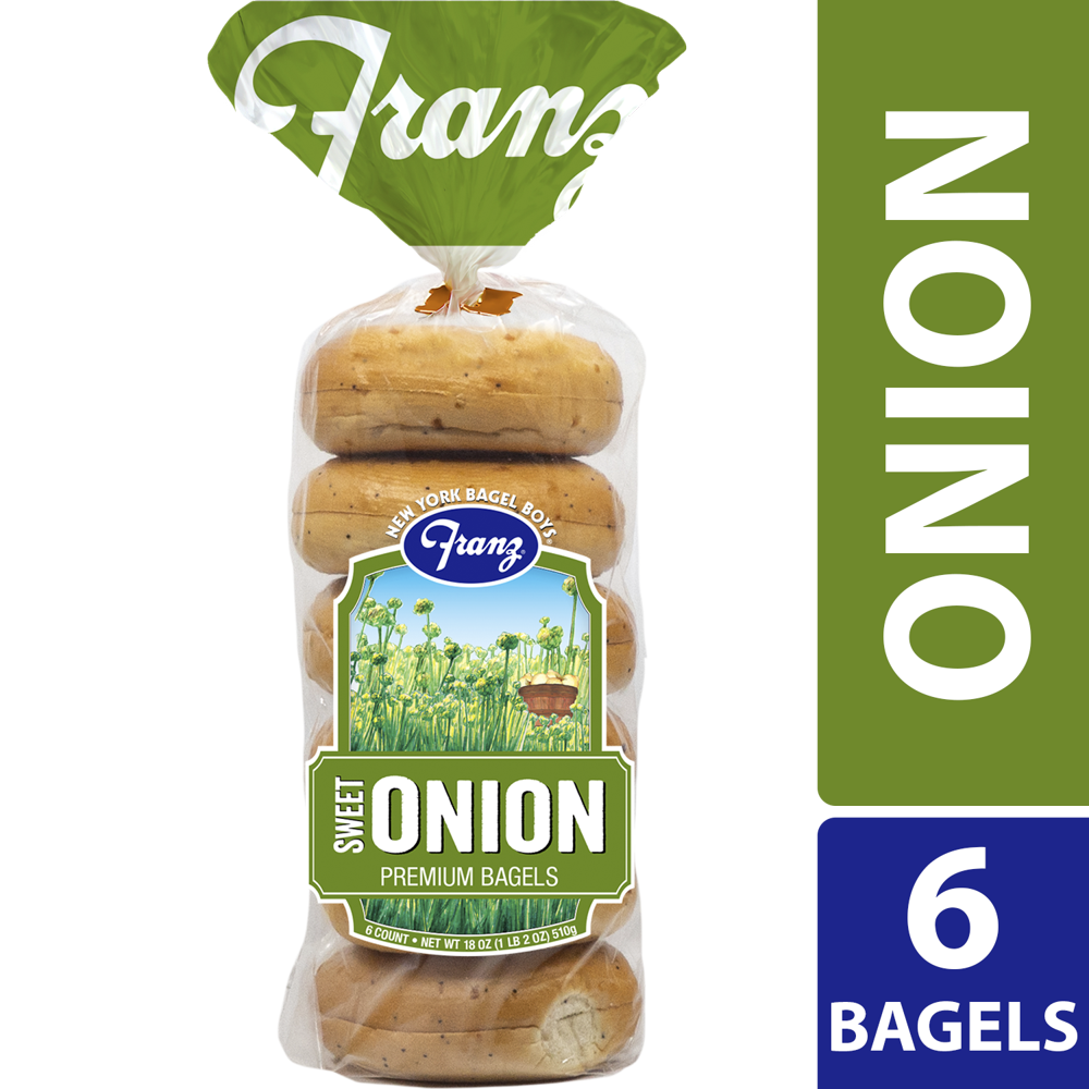 Franz Sweet Onion Bagels, 6 ct, 18 oz