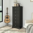 thumbnail image 6 of Prepac Sonoma 6 Drawer Wooden Dresser Chest, 19" x 23.25" x 52.75", Black, 6 of 13