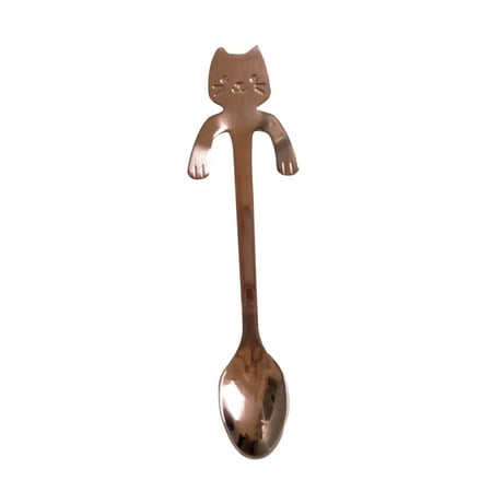 

Biplut Coffee Spoon Mini Cats Design Stainless Steel Hanging Tea Cup Spoon Kitchen Gadget (Rose Gold 4 Spoons)