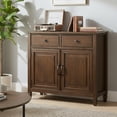 thumbnail image 3 of Simpli Home Connaught 40 inch Wide Solid Wood Traditional Entryway Storage Cabinet in Rustic Natural Aged Brown, 3 of 5
