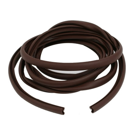Unique Bargains 10mm Width 2M Length 4x5mm Center Groove TPE Door Frame Weather Stripping Brown