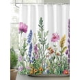thumbnail image 2 of Shower Curtains Wildflower Bath Curtain Color Floral Leaves Waterproof Bathroom Shower Curtain Set with Hooks Decoration 72 x 72 Inches, 2 of 7