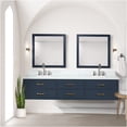 thumbnail image 3 of JERFIT 84 Inch Blue Double Sink Bathroom Vanity with Carrara Marble Top, Soft Closing Doors & Drawers, Fully Assembled, 3 of 7