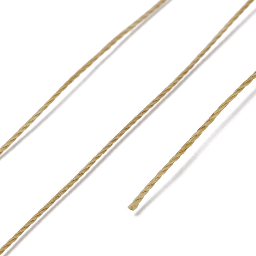 Round Waxed Polyester Thread String Micro Macrame Cord Twisted Cord for Leather Sewing Stitching Goldenrod 0.3~0.4mm 174.98 Yards(160m)/Roll