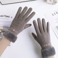 thumbnail image 4 of 1 par de guantes cálidos de invierno multicolor para mujer, guantes cálidos acolchados y gruesos, pantalla táctil antifrío 703, 4 of 5