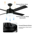 thumbnail image 6 of 52" LED Light Matte Black Blade Ceiling Fan with Remote with 4 blades, 6 of 7