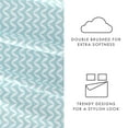 thumbnail image 5 of Noble Linens 4 Piece Pattern Microfiber Bed Sheets Set, Light Blue Puffed Chevron, Queen, 5 of 11