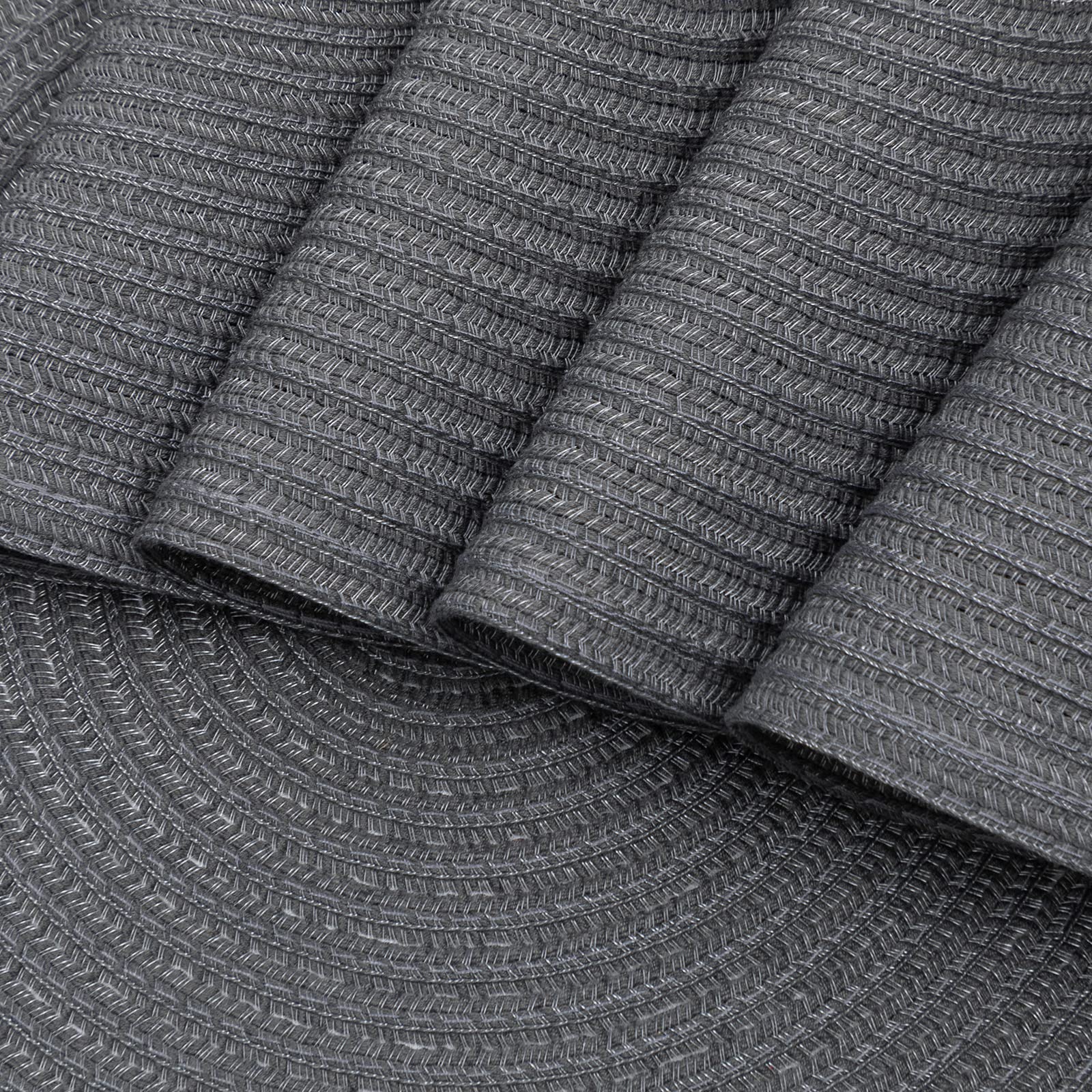 Round Placemats Set of 6 Woven Braided 15 inch Circle Placemat for Dining Tables Kitchen Table Mats Washable
