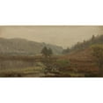 thumbnail image 2 of Amaldus Nielsen 14x9 Black Ornate Wood Framed Double Matted Museum Art Print Titled: Fog Mood. Hoven, Mandal (1900), 2 of 5