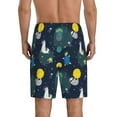thumbnail image 3 of Gaeub Space and Animals Printed Men's Short Pajama Pants, Lightweight Lounge & Sleep Bottoms Keep You Cool - XX-Large, 3 of 9