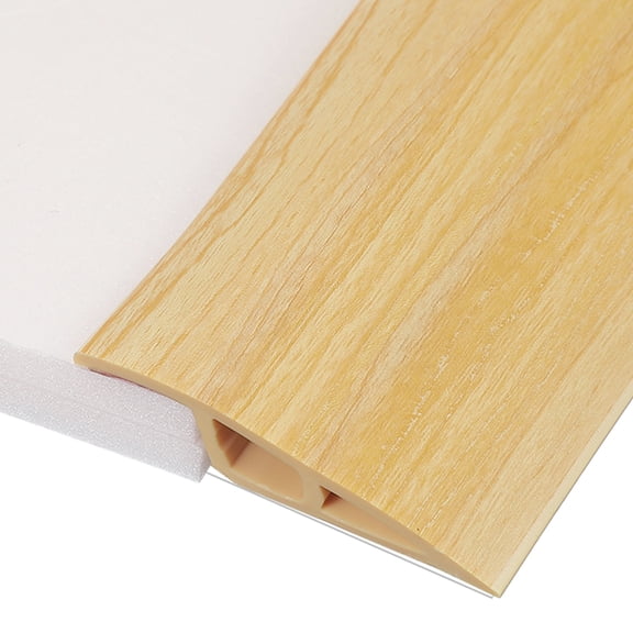 Uxcell Floor Transition Strip 6.5ft Self-Adhesive Flooring Edge Trim Strip for Uneven Floors Gaps from 1/4" to 3/8", Pale Brown