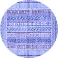 thumbnail image 1 of Ahgly Company Indoor Round Abstract Blue Modern Area Rugs, 7' Round, 1 of 4
