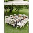 thumbnail image 5 of 60x102 Inch Outdoor Tablecloth with Umbrella Hole Zipper Rectangle Spring Rectangular Tablecloths Outside Waterproof Country Vintage Pots Plants Black Plaid Border Patio Table Cover for Picnic Party, 5 of 8