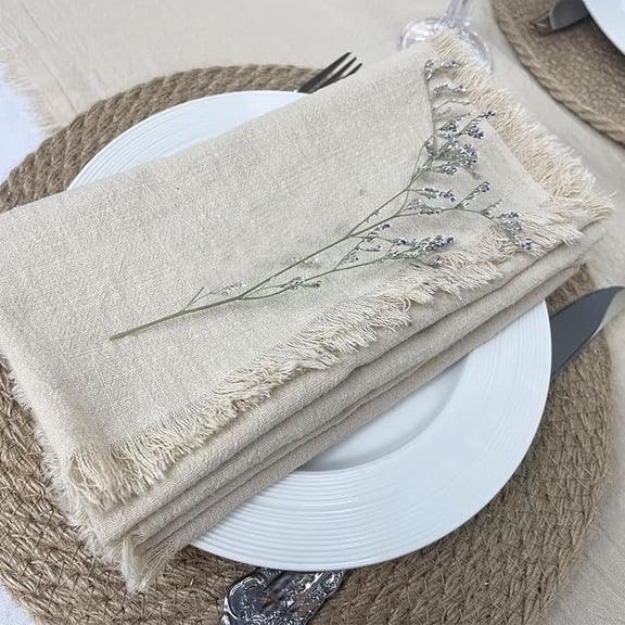 Nmkwnr Set of 4 Cloth Napkins Soft Cotton Washable Napkins for Wedding Decorative Dinner Parties