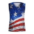 thumbnail image 4 of OAVQHLG3B Summer Tops for Women 4th of July Outfits for Women Patriotic ShirtsFashion Women's Casual Independence Day Printed Round-Neck Sleeveless Pullover Tops Blouse T-shirt, 4 of 5